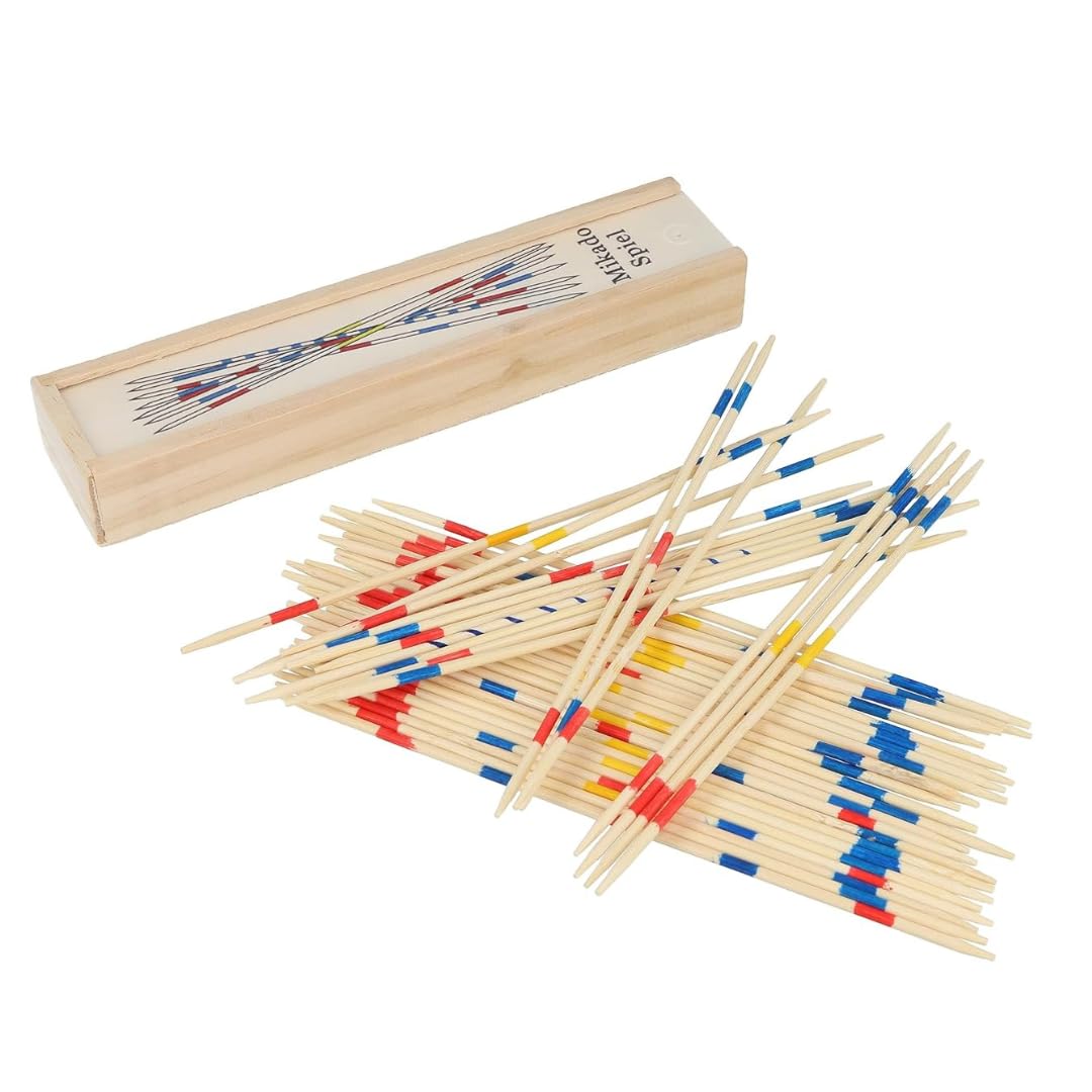 PARENCE.- Juego clásico de Mikado de Madera - Palos de 18cm - Juego de Mesa Tradicional para niños y Adultos