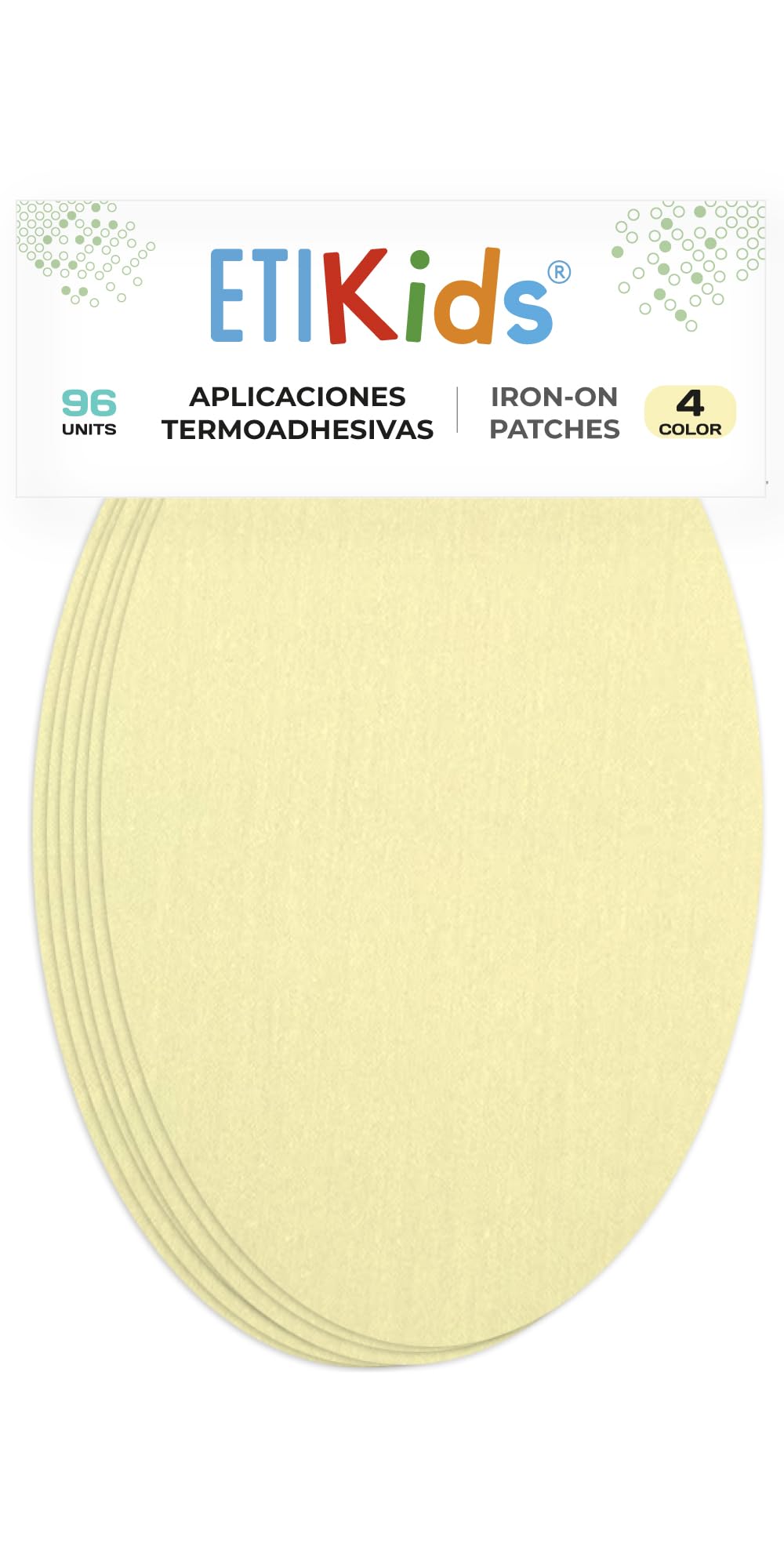 96 Light Beige Iron-On Fabric Repair Patches – Knee & Elbow Patches for Clothes, Trousers, Jackets, Sweaters & Shirts, 16 x 10 cm