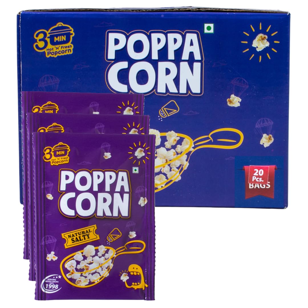 Poppacorn Hot N Fresh Instant Cooker Salty Popcorn 35gX20 Pouches Natural Salty Popcorn 700gm Pack of 20 (Natural Salty) (B0D9VVNHDF) Amazon Price History, Amazon Price Tracker