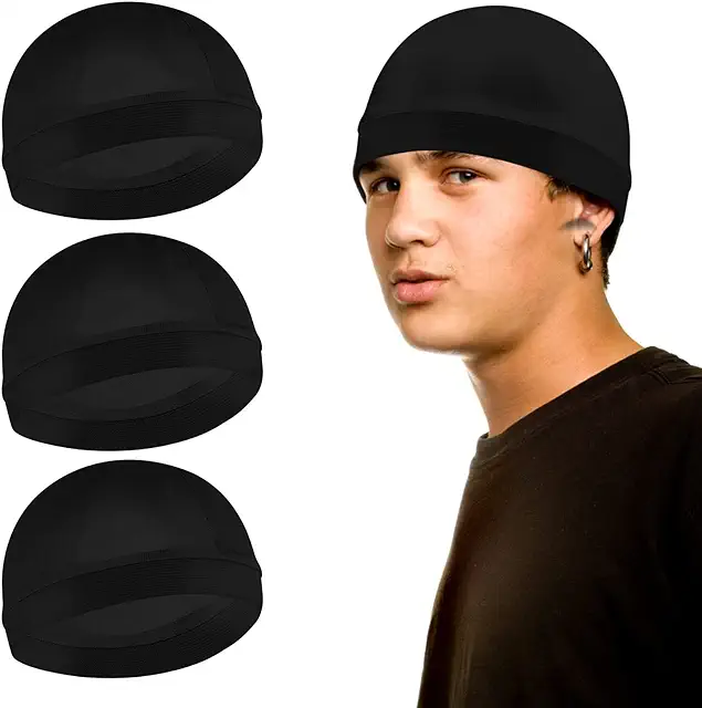 3-Pack Unisex Satin Wave Caps - Silky Durag Headwear for Waves & Sleeping
