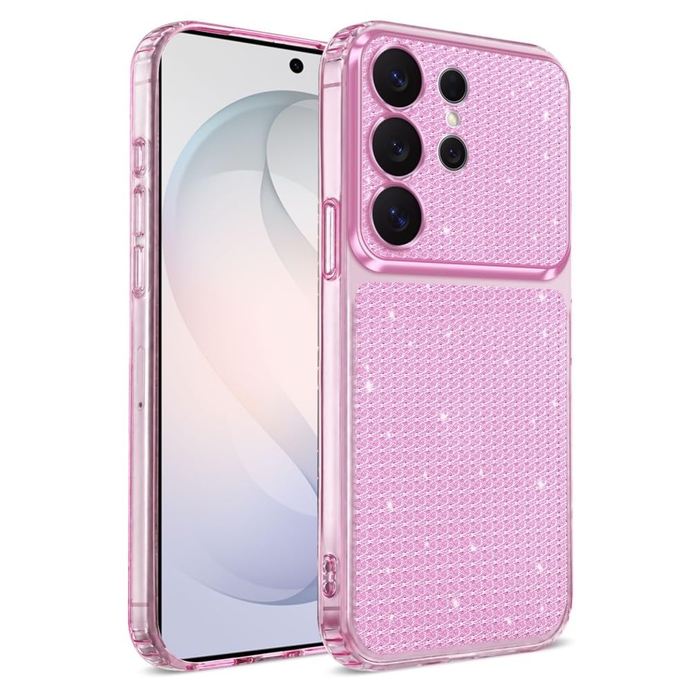 Generic Funda compatible con Samsung Galaxy A15 4 / 5G (color: rosa) a prueba de golpes con purpurina y carcasa trasera de silicona dura