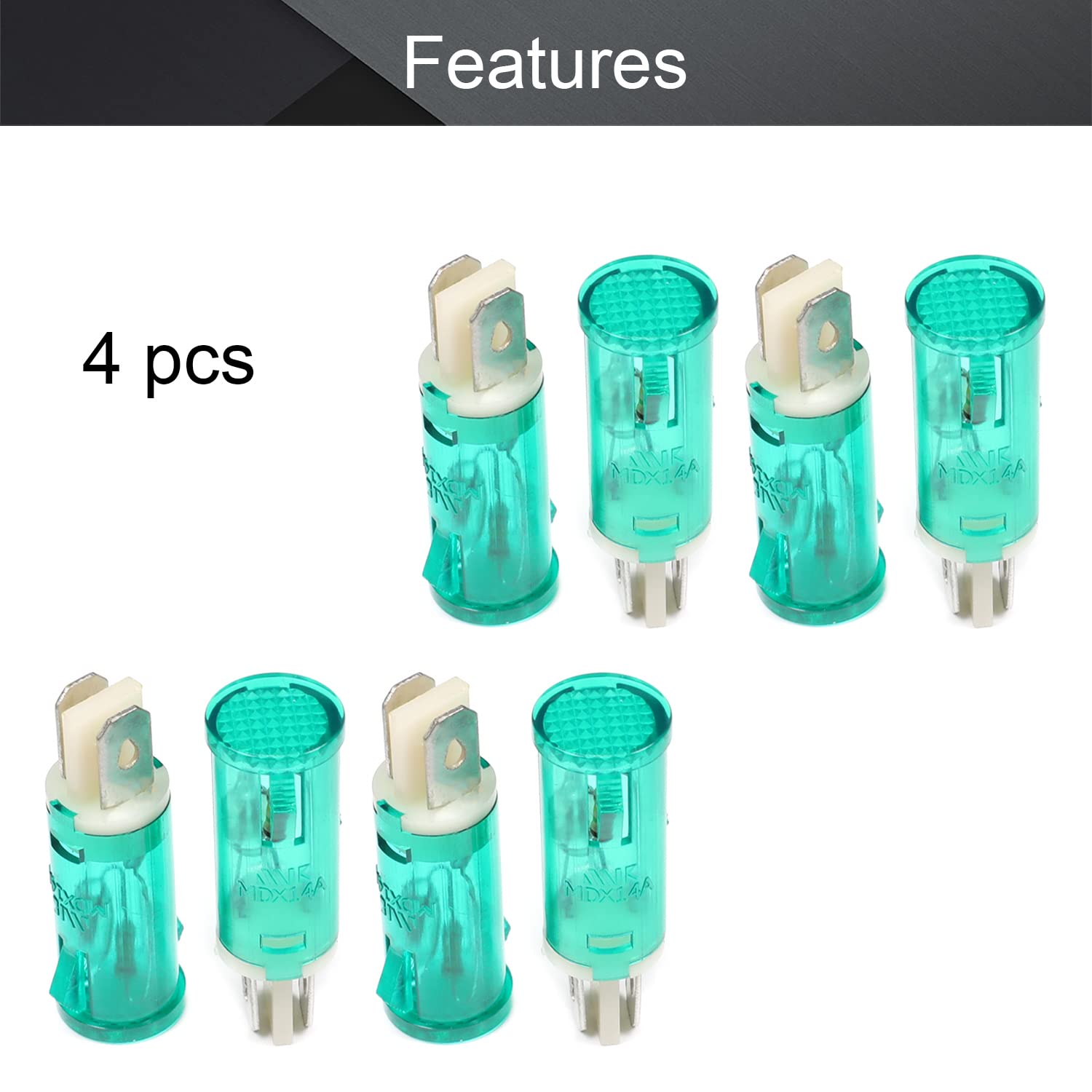 Othmro Indicator Light LED Flush Panel Mount Industrial Signal Lamp with Buzzer Electrical Control Panel 220Volt, 13mm Green 8pcs: Industrial & Scientific