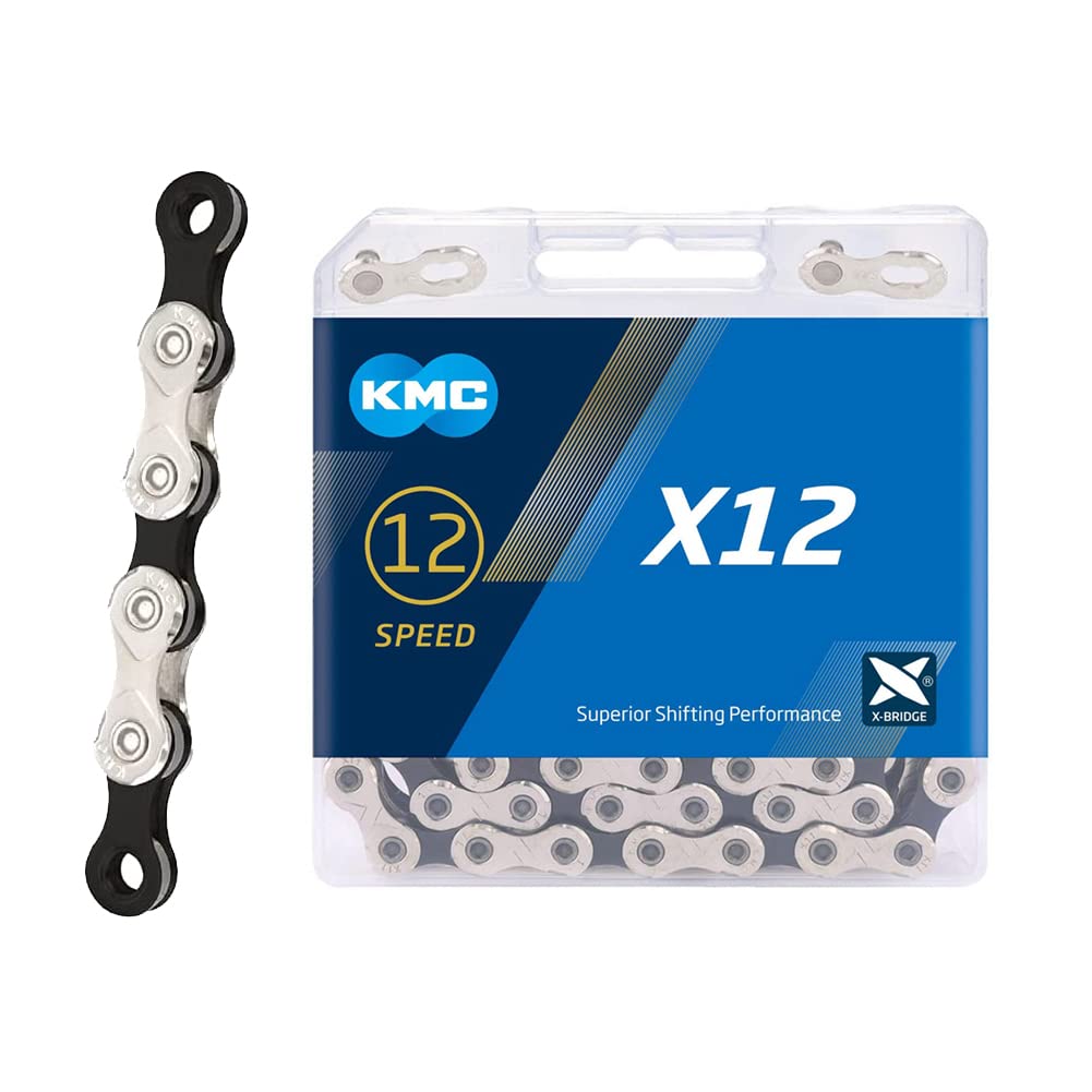 KMC 12 Speed Chain 126 Link X12 Upgraded Silver/Black Chain