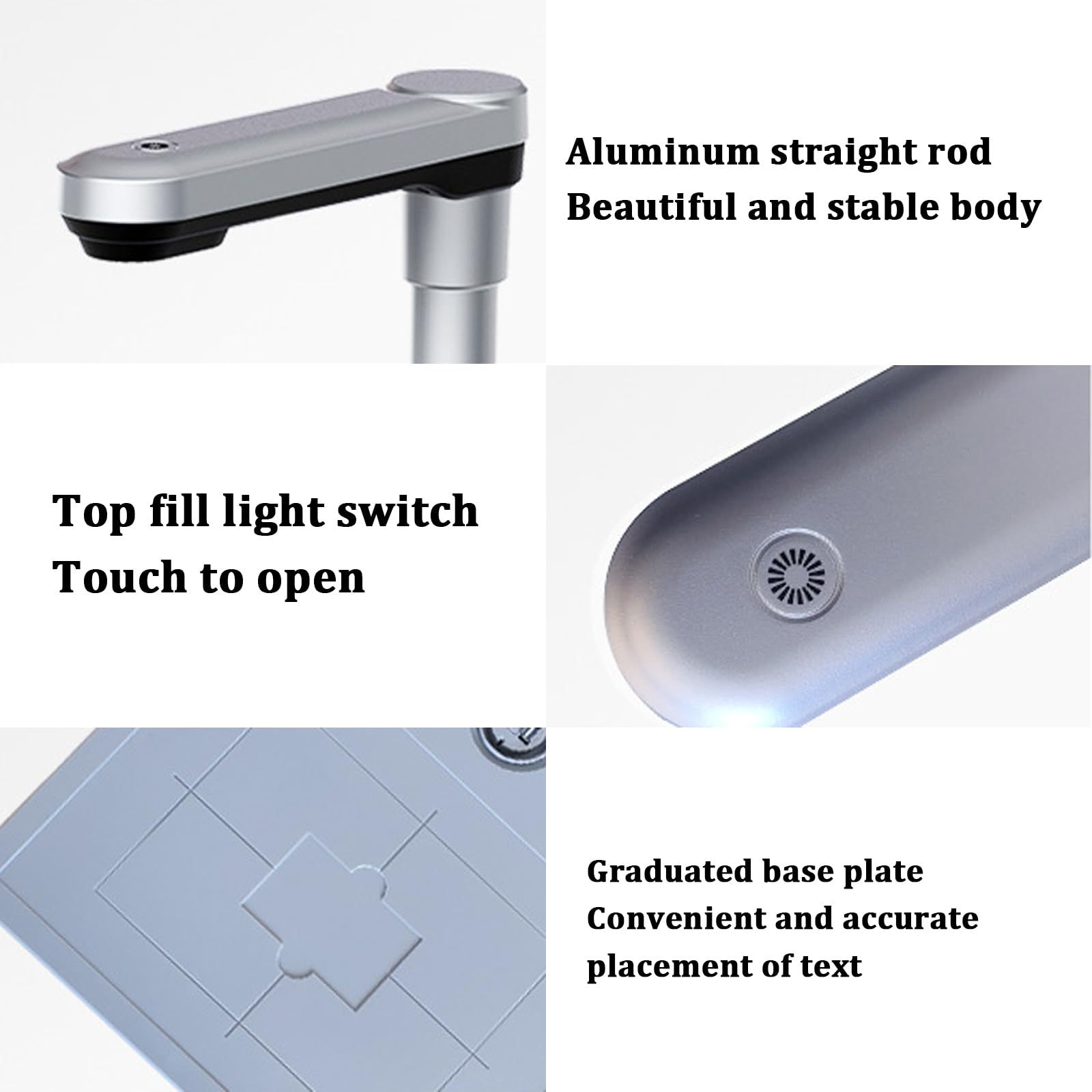 A4 Aluminiowy Skaner Dokumentów, Inteligentne światło Wypełniające Dotykowe, Wielojęzyczne Rozpoznawanie Ocr, Jedno Kliknięcie Korekta Cięcia I Usuwanie Koloru Tła, Wysokiej Rozdzielczości I Delikatne