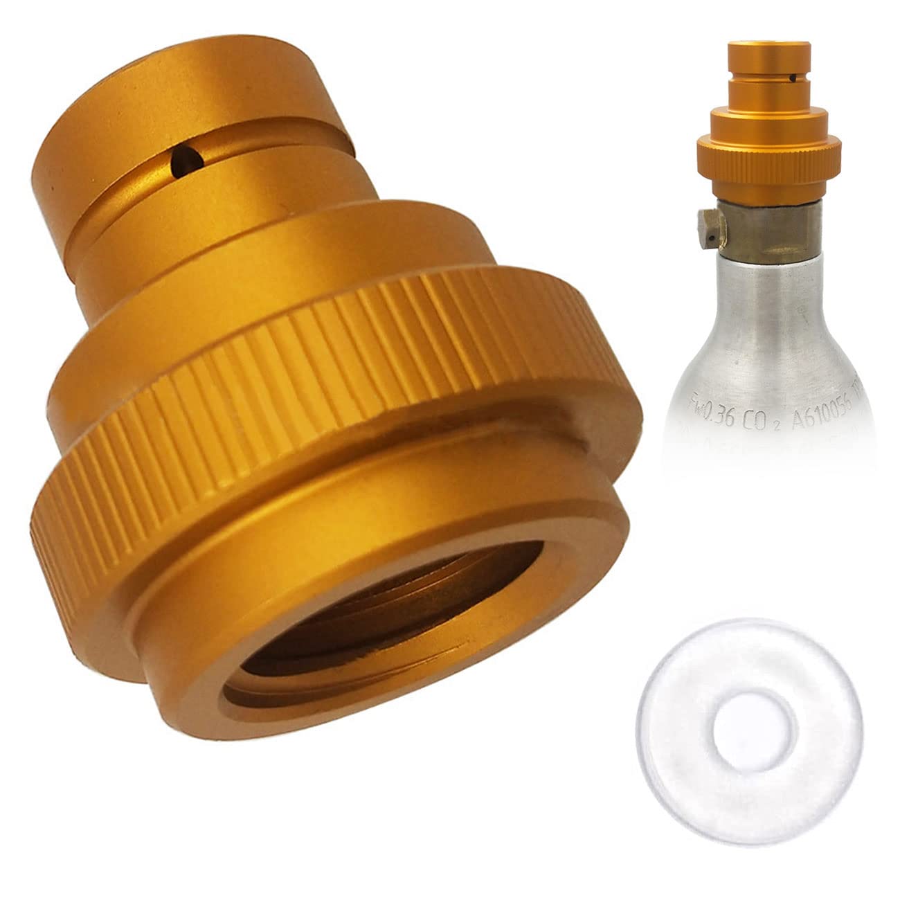 CO2 Adapter for Soda Water Bubbler, Compatible with Terra/Art/DUO Sparkling Water Maker, Connecting Orginal Blue CO2 Cylinder with TR21-4 Male Thread, CO2 Refill Adapter Accessories