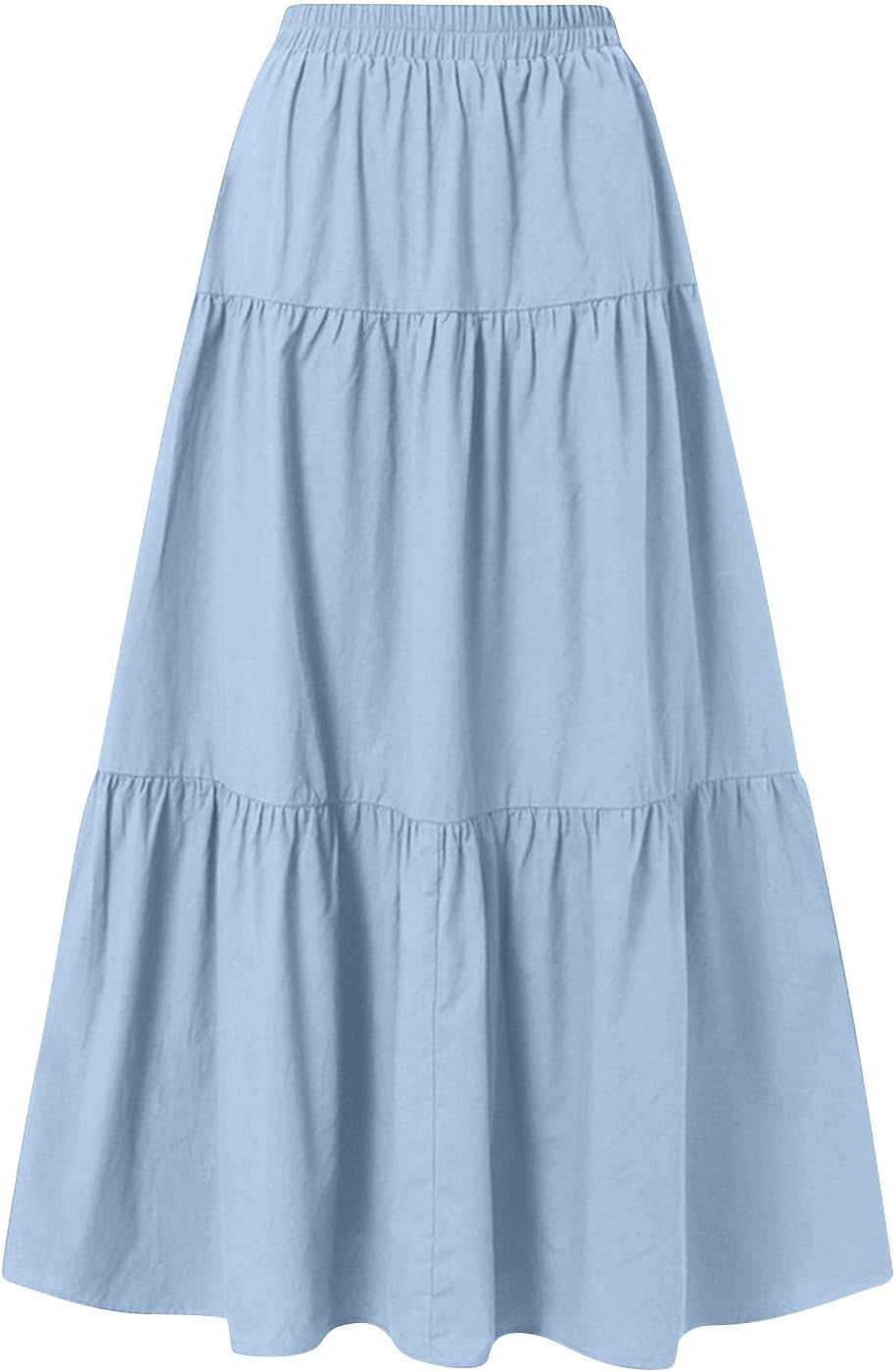 Women’s Long Elastic High Waist Retro Pleated A-Line Flared Maxi Skirts Women’s Long Elastic High Waist Retro Pleated A-Line Flared Maxi Skirts