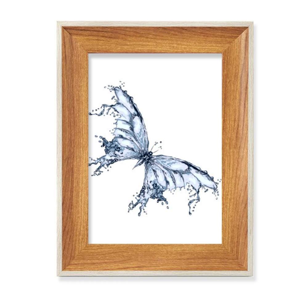 Cadre photo bois bleu petit papillon pour valoriser vos ensembles de peintures