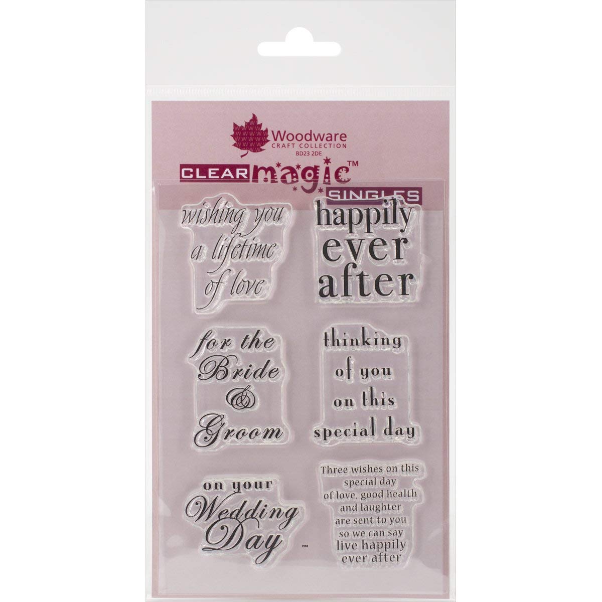 Woodware Jane Gill Clear Magic Stamp-Wedding Words, A6, JGS393
