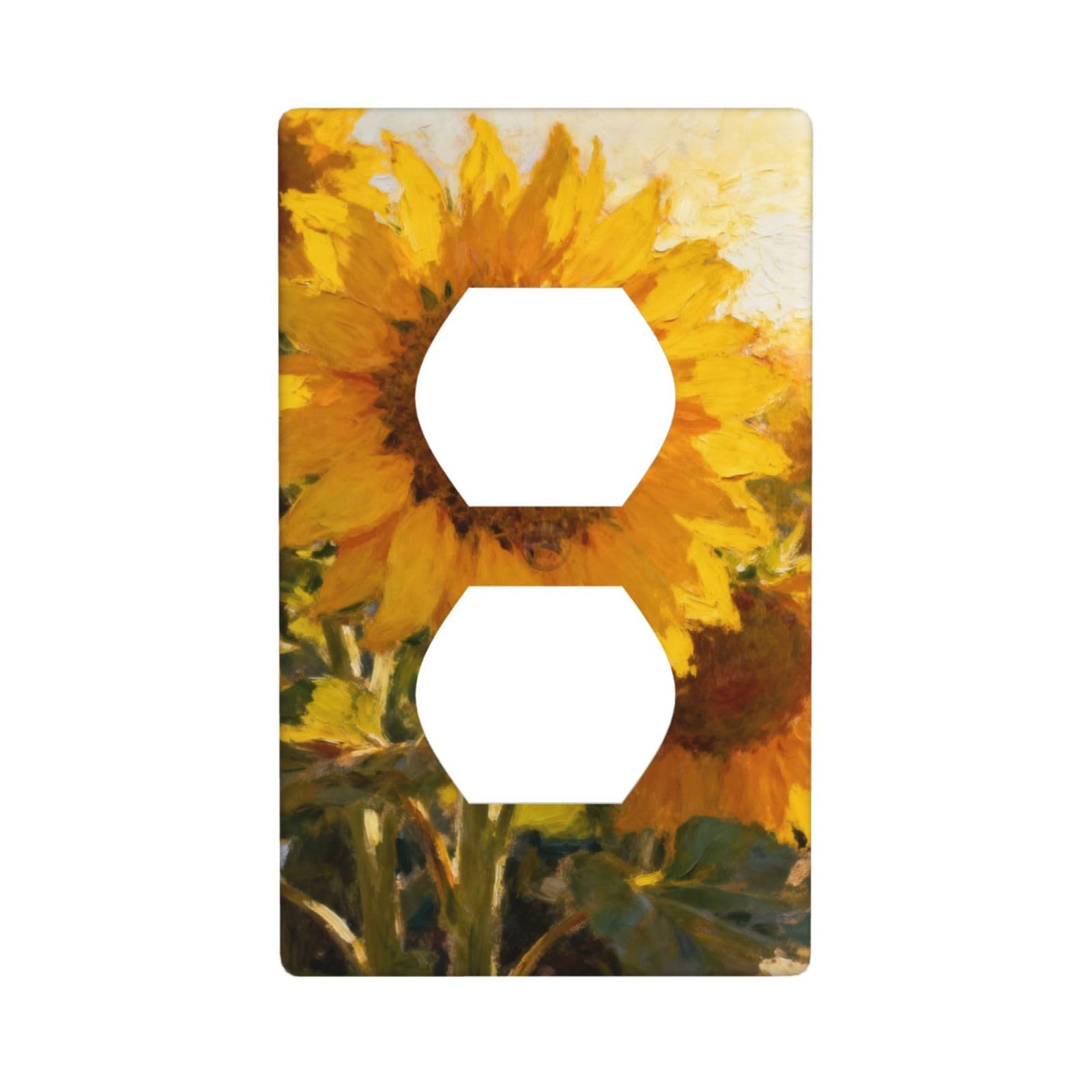 Afternoon Sunflowers Decorative Switch Plate Cover-Unbreakable Polycarbonate Wall Plate for Home Office, 1 Gang with Screws