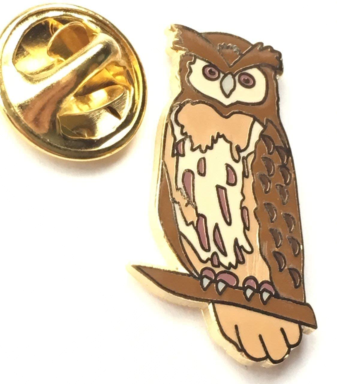OWL BIRD - BARN OWL - TAWNY - ORNATHOLOGY HARD ENAMEL LAPEL PIN BADGE