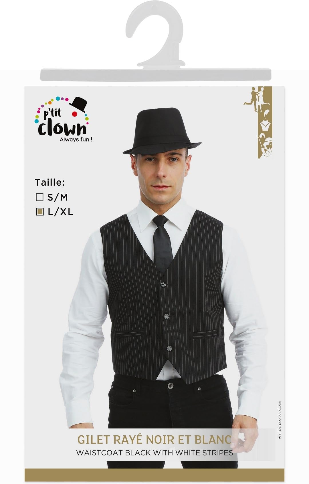 Chaleco Sin Mangas De Payaso – Rayas Blancas Y Negras Para Adultos, Talla S-M, Ideal Para Disfraces De Carnaval Y Fiestas Temáticas