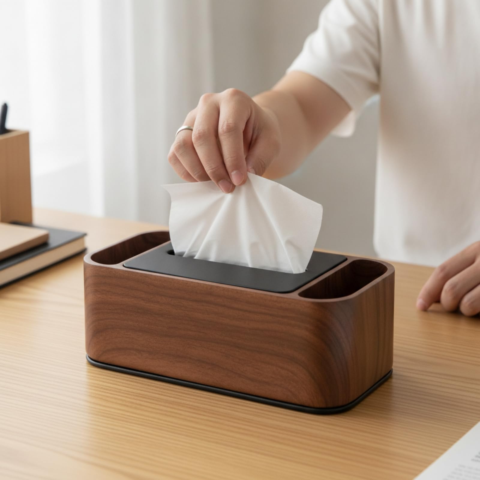 MagiDeal Dispenser di Fazzoletti Multifunzionale | Compatto, Fazzoletti da Tavolo con Scomparti, Elegante, per Bagno