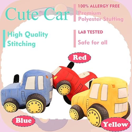 Miniatura 3 de ELAINREN Lindo tractor azul relleno camión juguete simulación granja tractor felpa muñeca regalos8.7x11.8x7.9 in