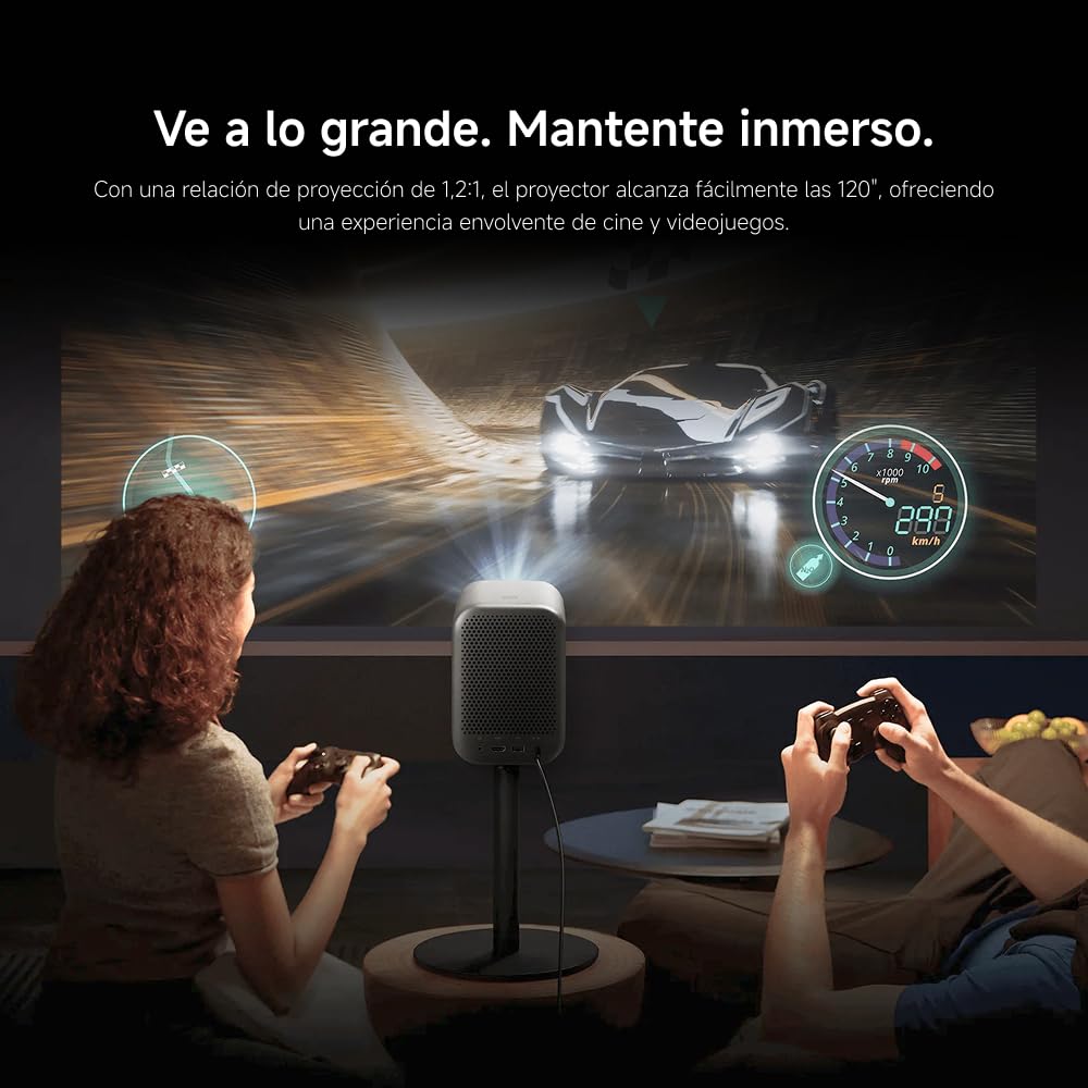 Xiaomi Smart Projector L1 EU, Autoenfoque, proyección de hasta 120 Pulgadas, luminosidad 200 LM, mín: 160 LM @ 15 min ANSI, Sistema operativo Google TV