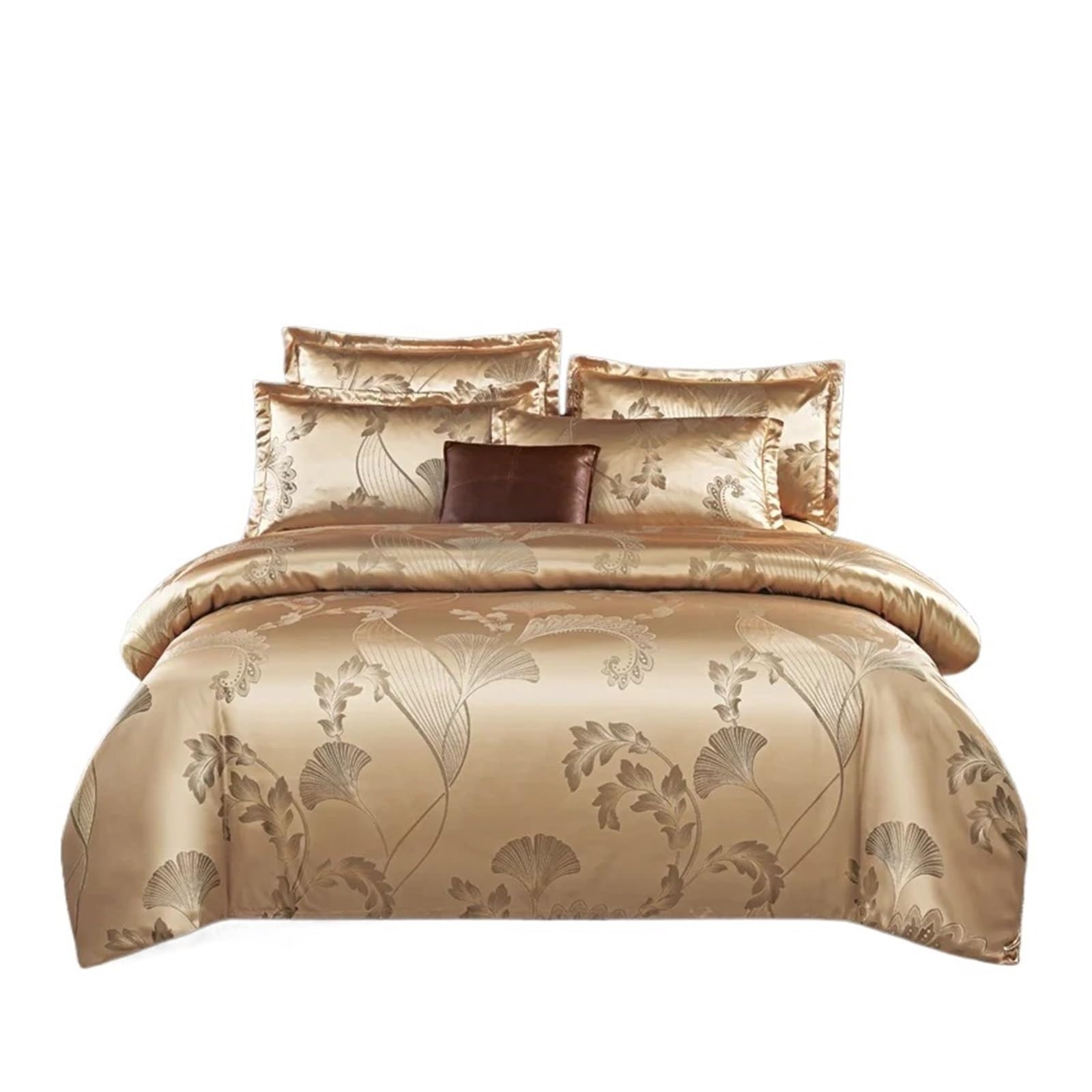 LuoAXINN Satin Bedding Set Jacquard King Size Bedding Set Luxury European Wedding Sets Queen American Satin Double Duvet Cover 220x240(Color9,SET_180X220CM 1PCS)