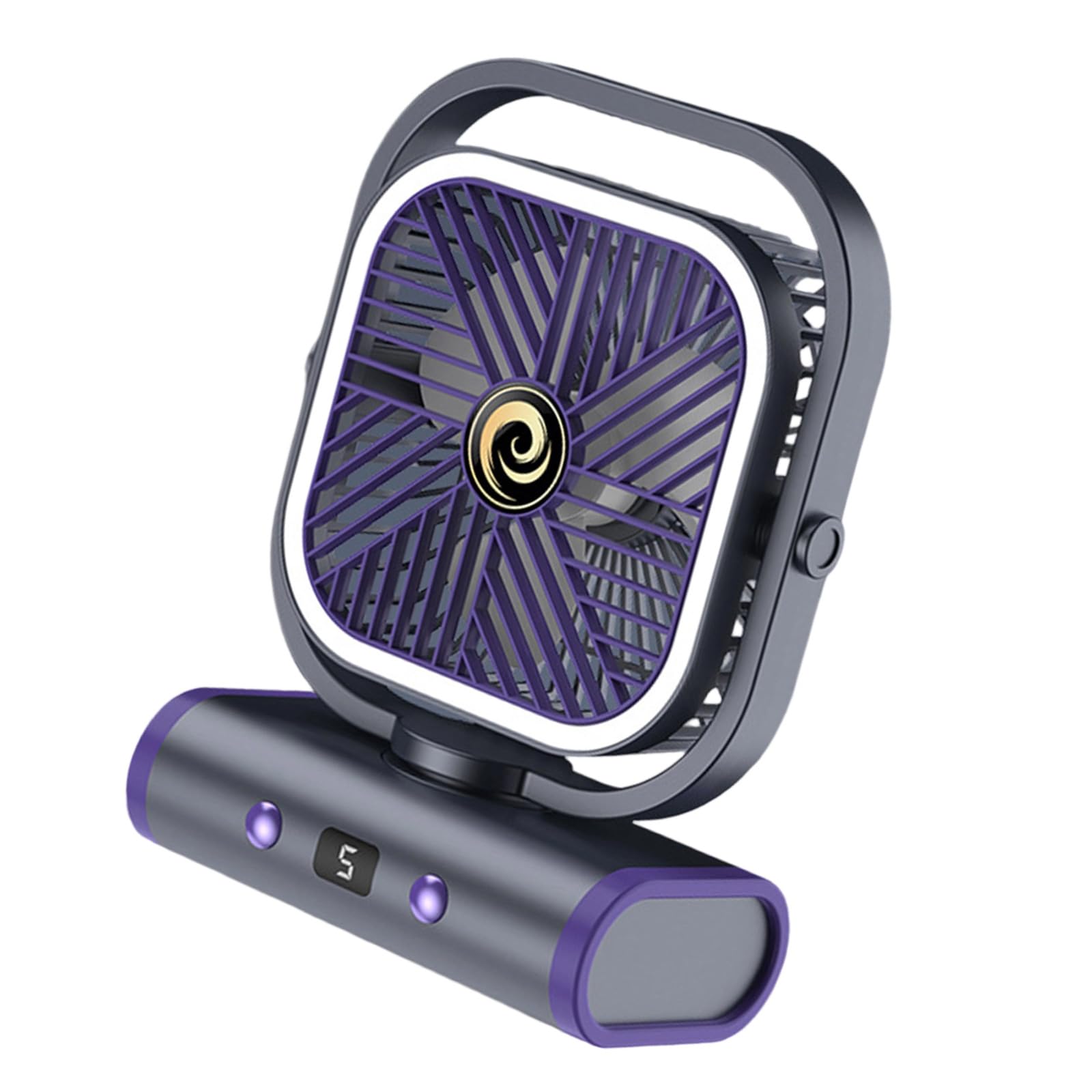 APGLSXY Portable Desktop Fan with Night Light, USB Rechargeable and 5 Speed Settings, for Dorm Room, Bedside and Small Spaces Quiet Rechargeable Home Desktop Fan