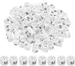 PATIKIL 300 peças de marcadores de cabide de roupas M Fit Rod Garment Size Tag Hanger Clips Round Color Coding Label para roupas, branco