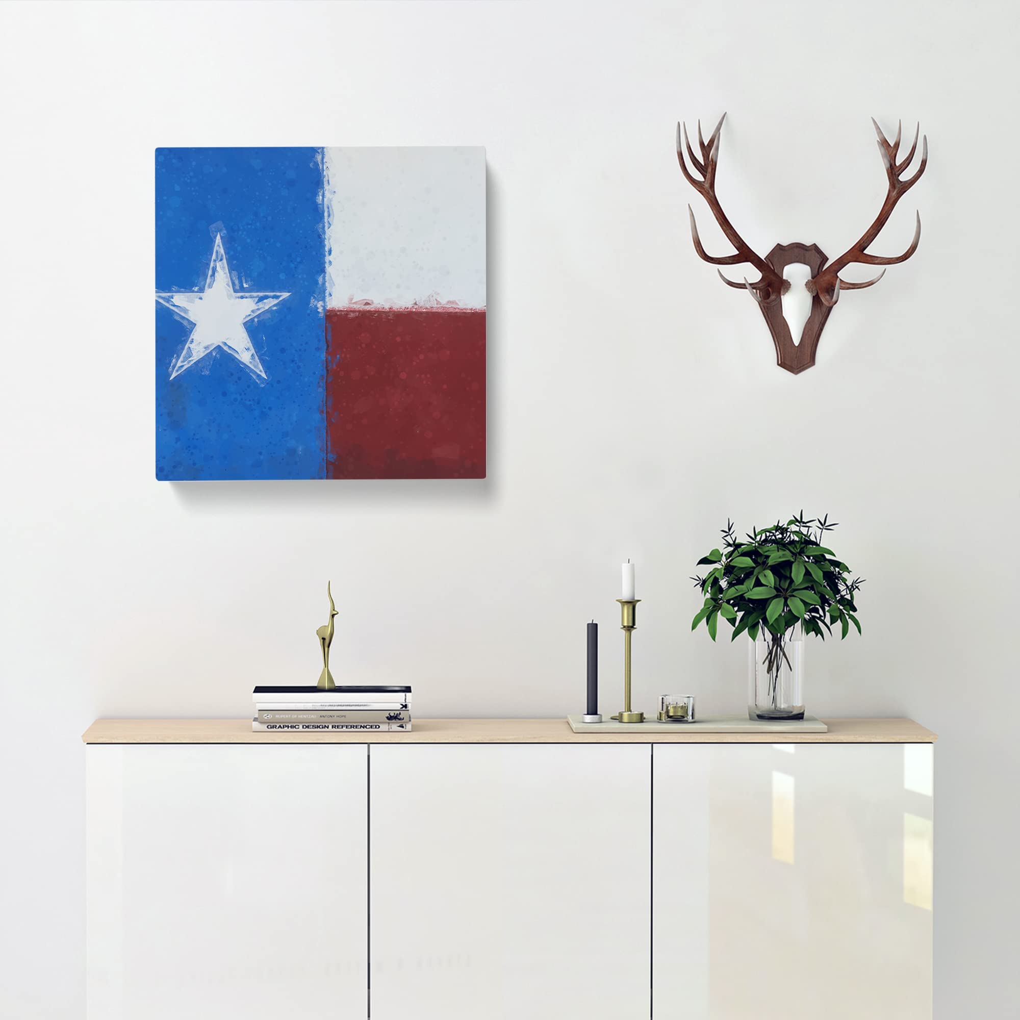Painted Texas Flag Canvas Print, Mixed, 35L x 35W cm - Image 2