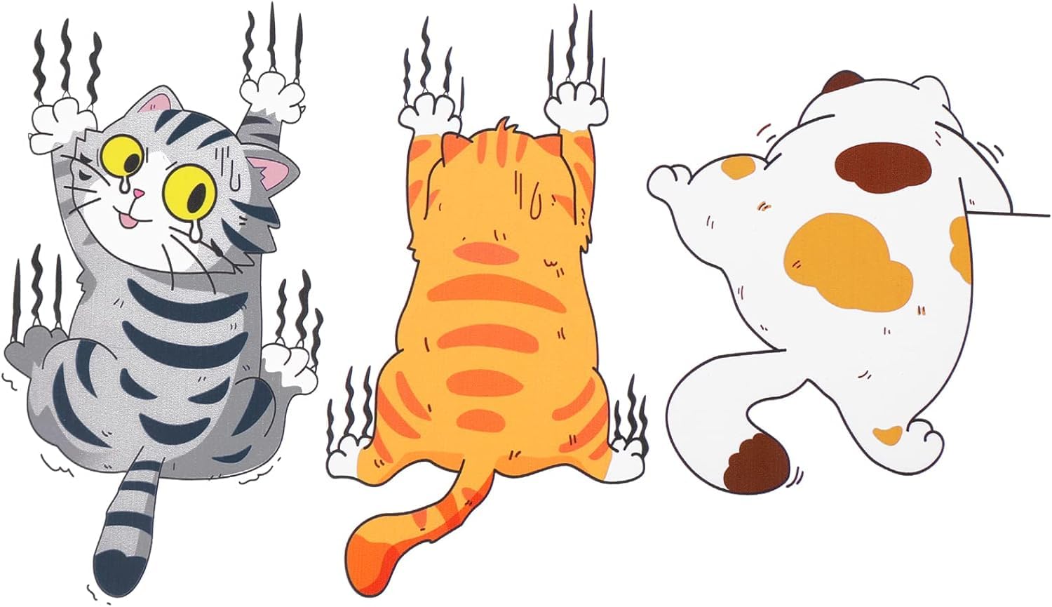 3 Pcs Cartoon Cat Car Sticker, Vinyl Funny Auto Decals Bumper Sticker Cats Scratch Cover Self-Adhesive Car Decoration Stickers Decor for Window Walls Laptop Luggage Decals