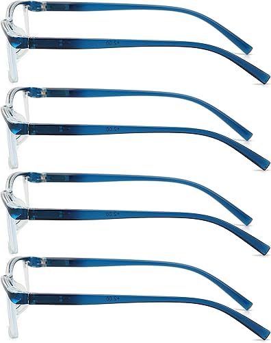 Miniatura 5 de AJYADO Gafas de lectura para hombres y mujeres, 4 unidsazul4.0, bloqueo de luz azul, lectores de computadora, lupa, anti rayos azules, bisagra de