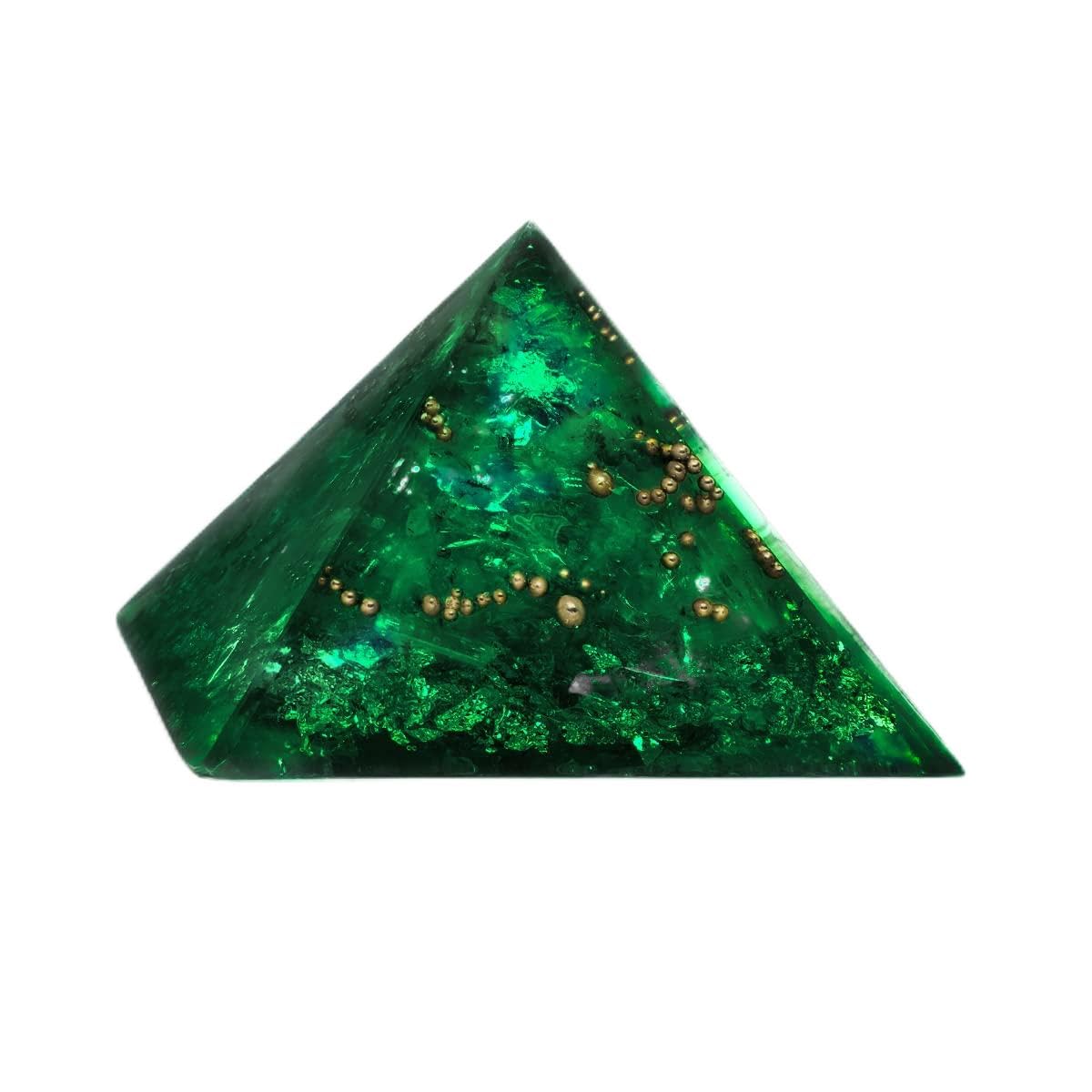 Orgonit Pyramide "Nilerwachen" - Großer Energetischer Spiritueller Orgon Kristall mit Edelsteinen | Smaragd | Peridot | Diopsid [Größe: Mittel Groß]