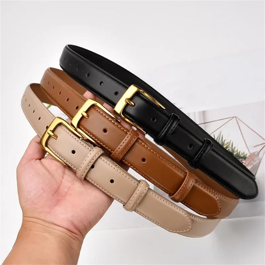 Cinturón de piel auténtica de diseño de lujo para mujer, hebilla de metal, cintura ajustable, cinturón casual para jeans