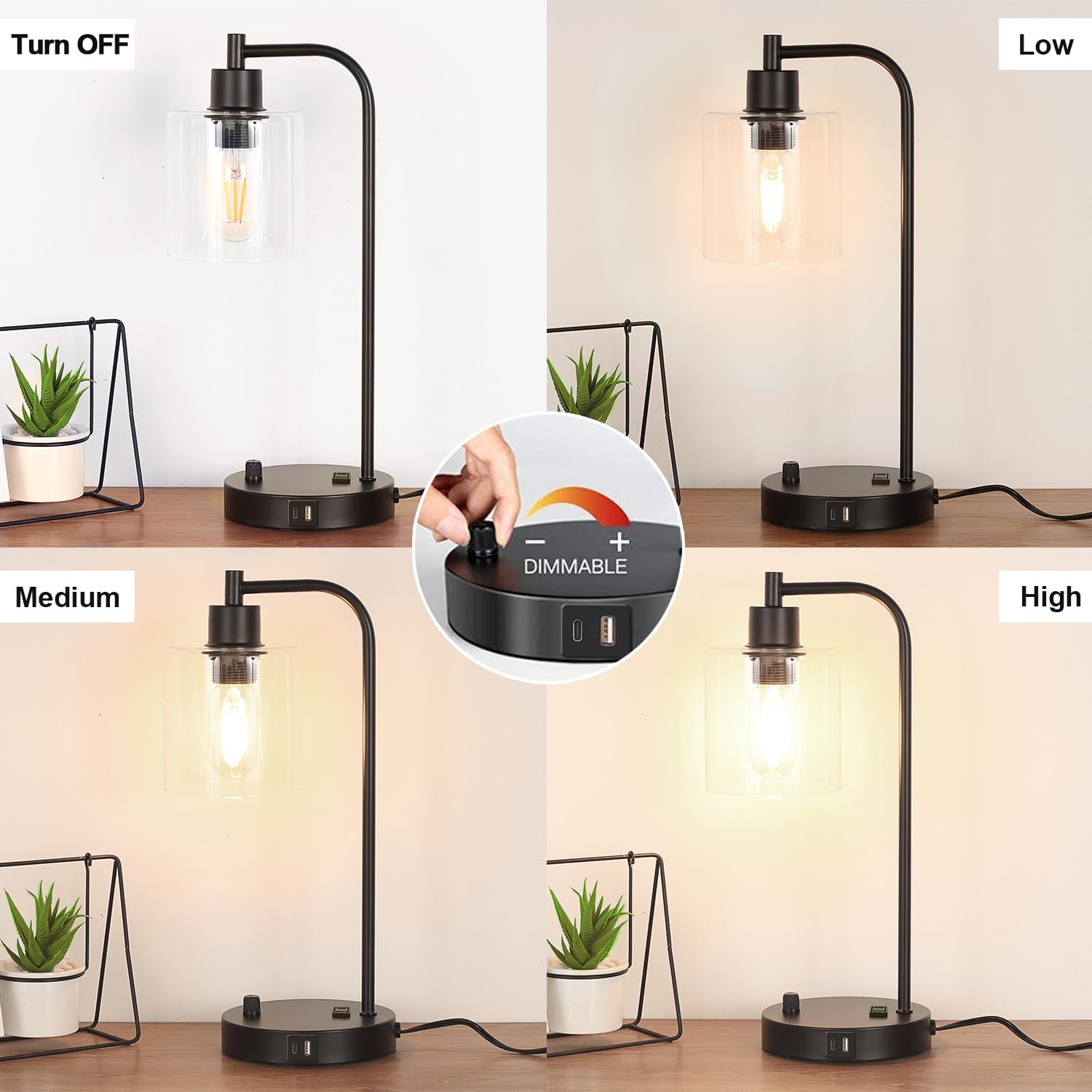 Lampada da scrivania LED dimmerabile lampada da tavolo USB ricaricabile LED lampada da scrivania 1109-524