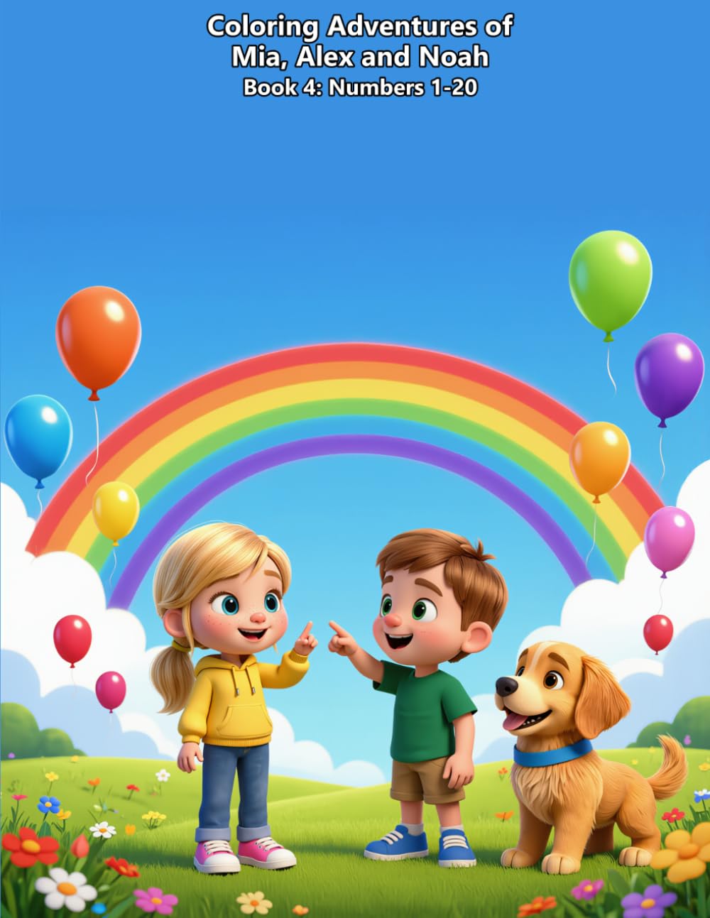 Coloring Adventures of Mia, Alex and Noah Book 4: Numbers 1-20