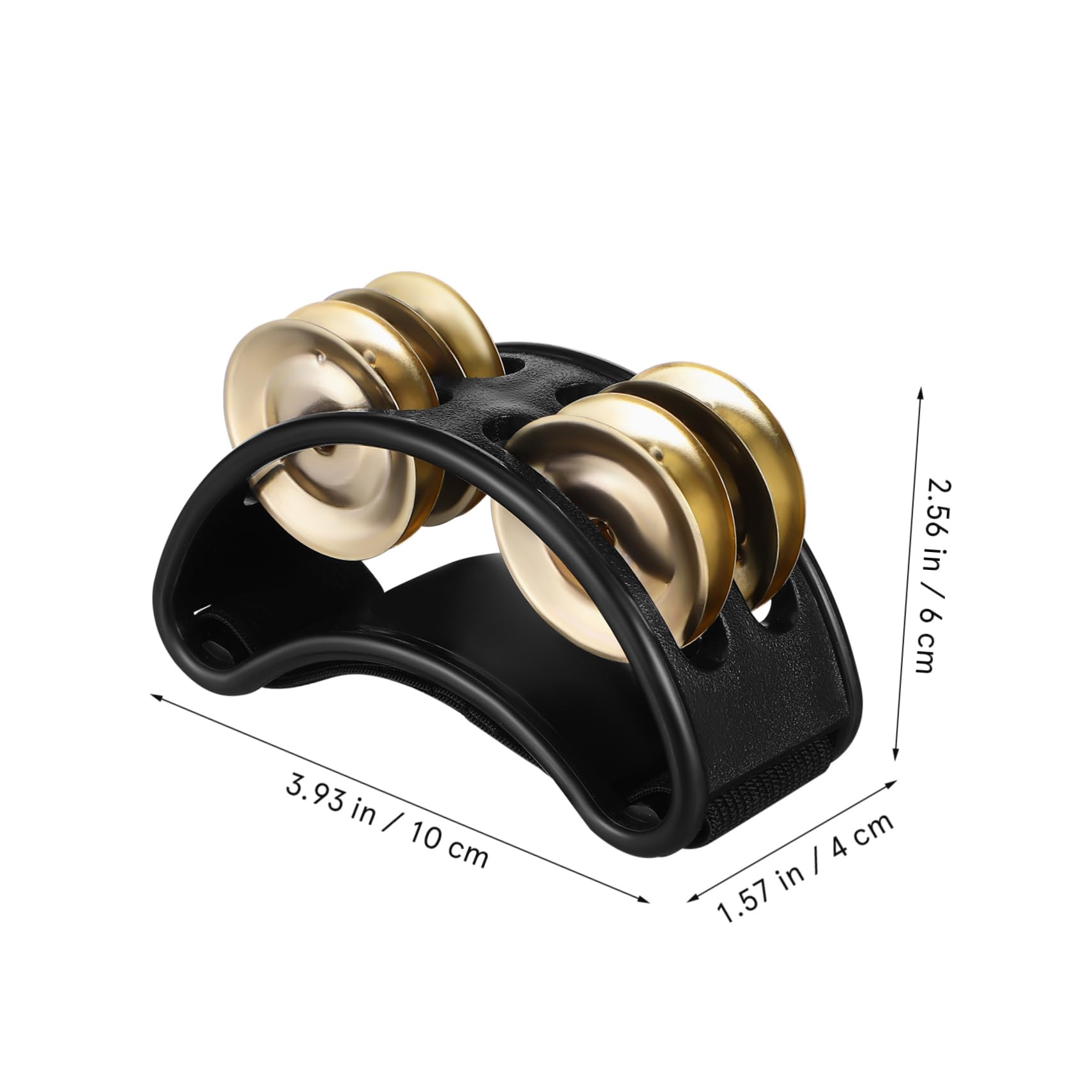 VANZACK 4Pcs Foot Tambourines with Metal Jingle Bells Percussion Instruments for Drum and Guitar Playing for Music Shakers and Foot Percussion