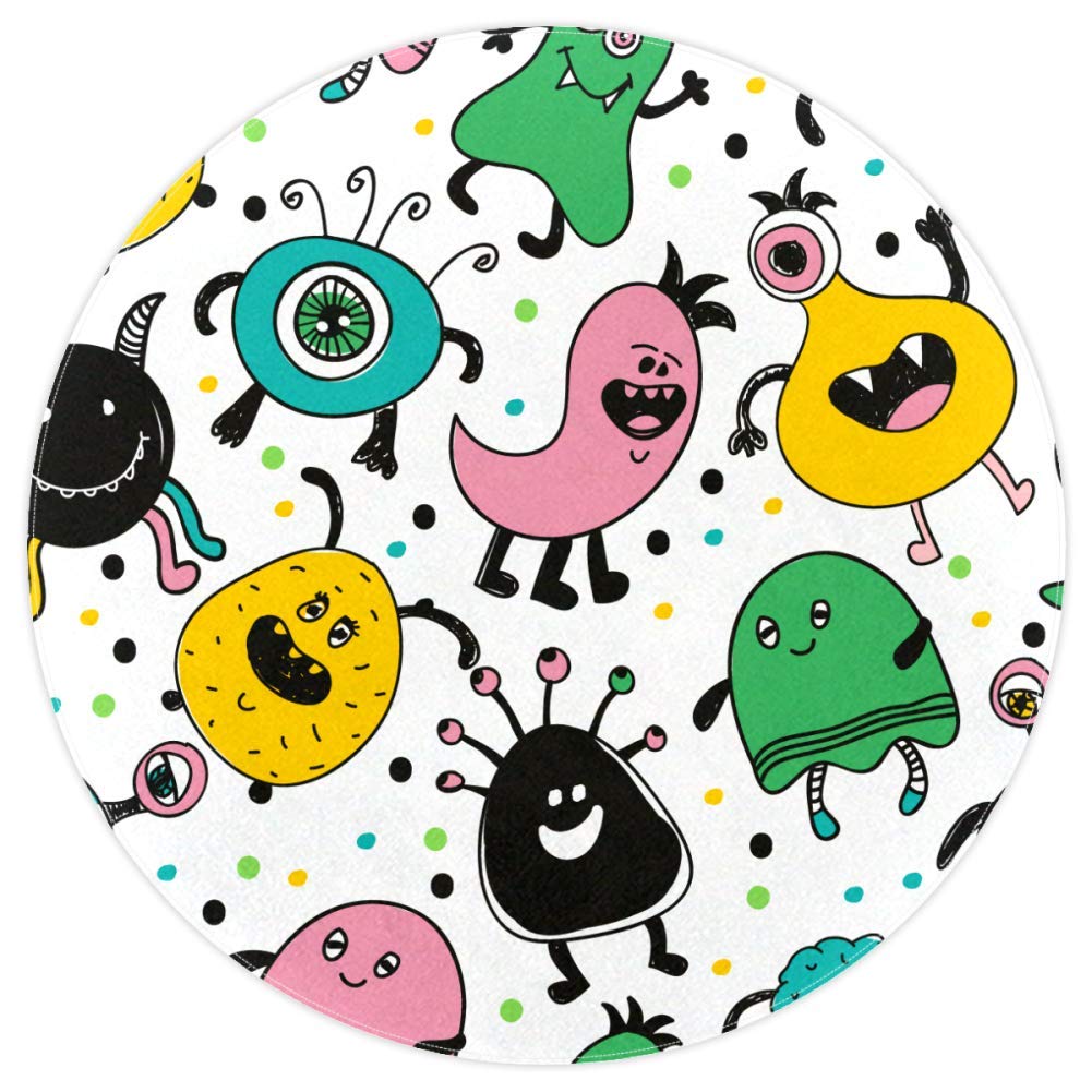 Tapis rond coloré antidérapant et doux de 160cm pour salon