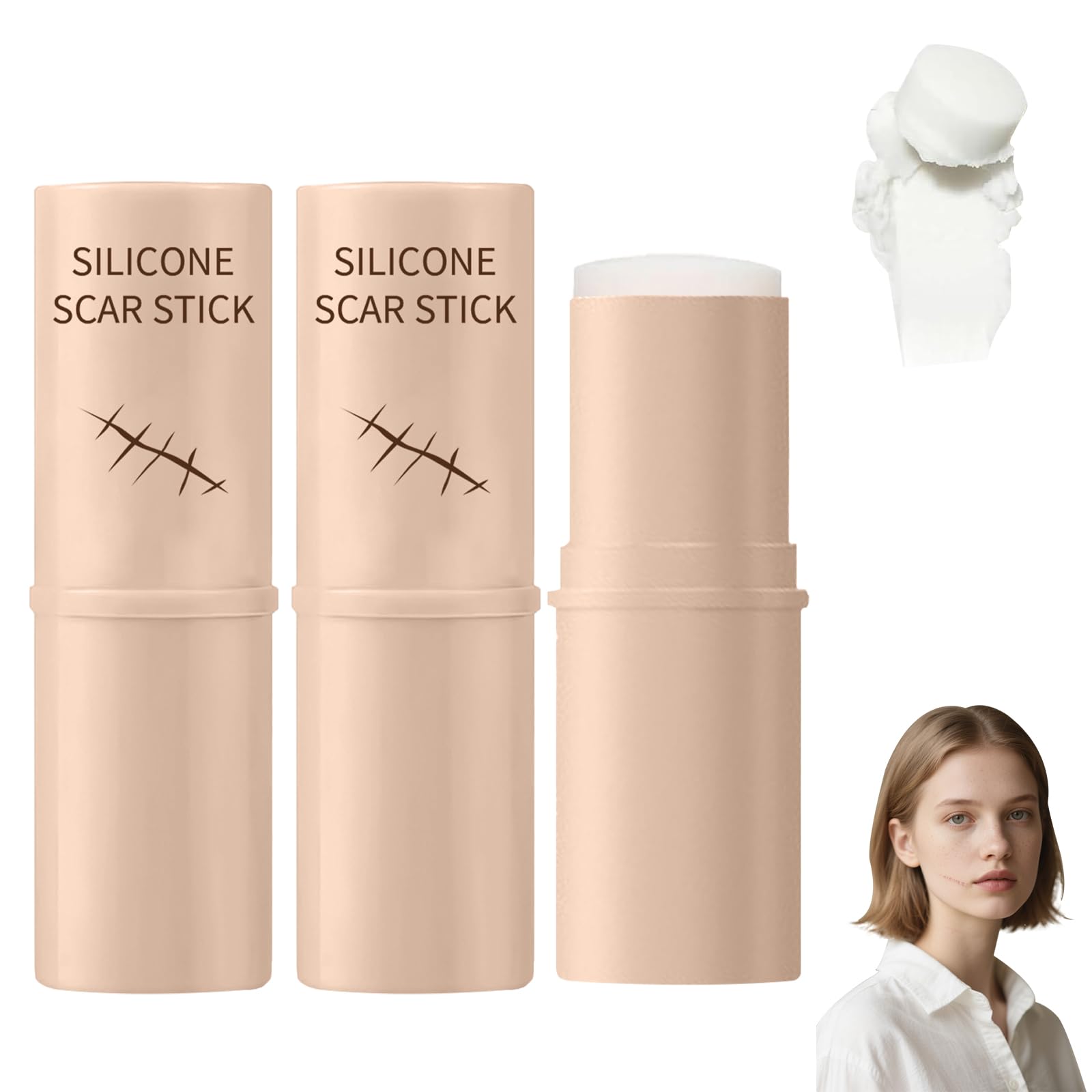 Scar Solutions - Stick per cicatrici in silicone, realizzato in 60% silicone, leggero e facile da applicare, delicato su tutti i tipi di pelle (2 pezzi)