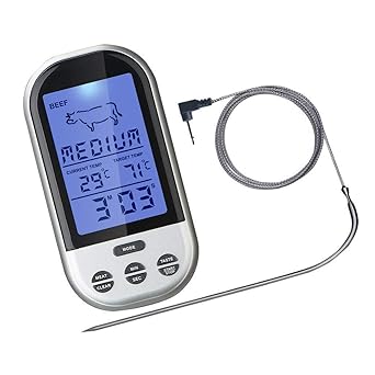 Wireless LCD Remote Thermometer Probe for Kitchen Food Cooking Oven BBQ #1
