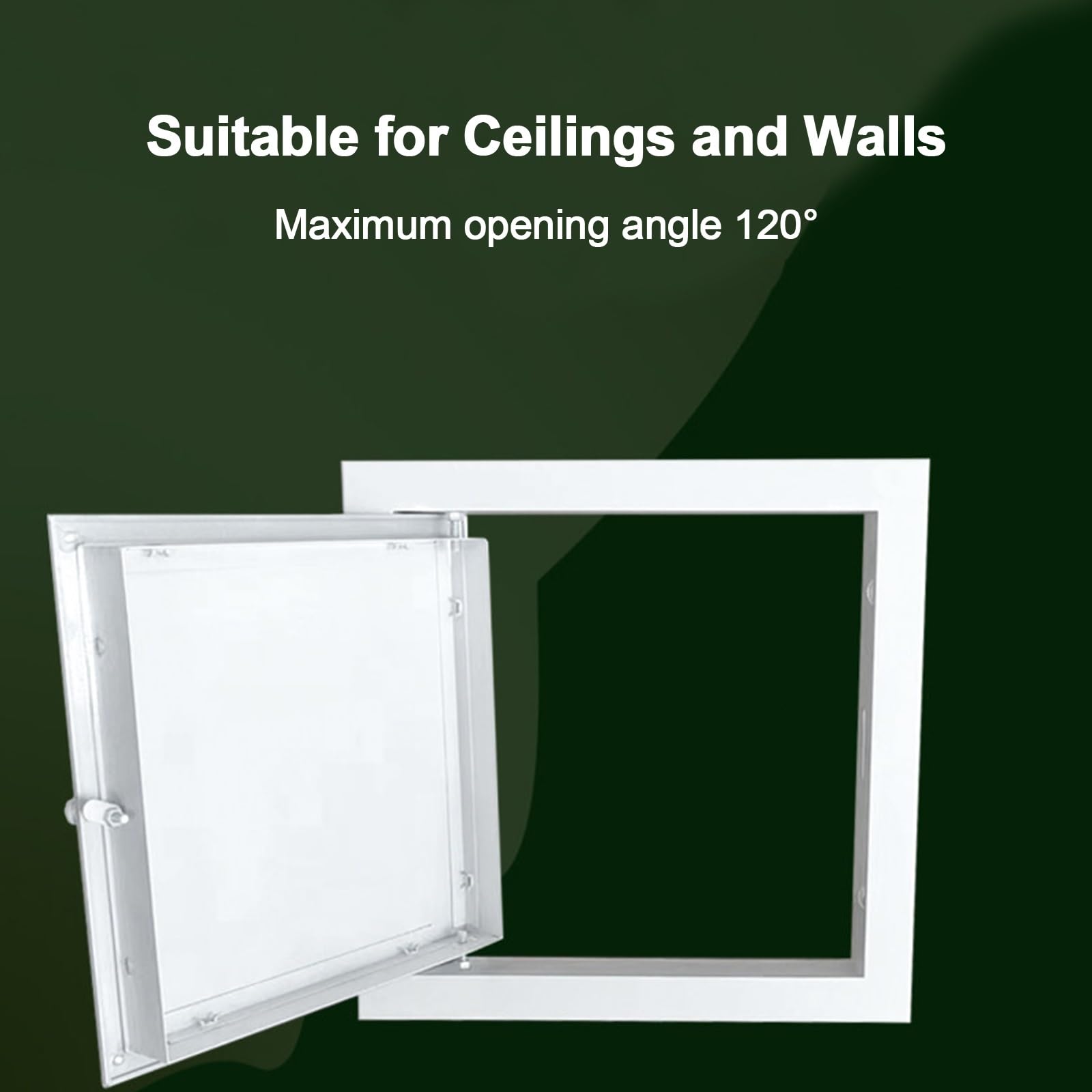 Sicherungskasten Tür, Versenkter Türgriff, Revisionsklappe | Aluminiumrahmen mit Verzinktem Stahl, 120°-Öffnungswinkel, für Decken und Wandmontage(500x500)