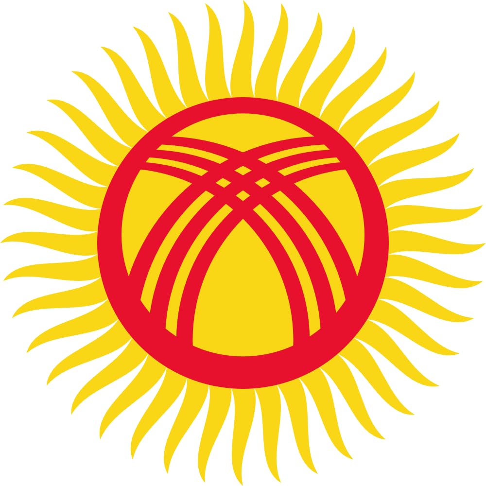 Drapeau Kyrgyzstan Tunduk grand format imprimé motif asie centrale
