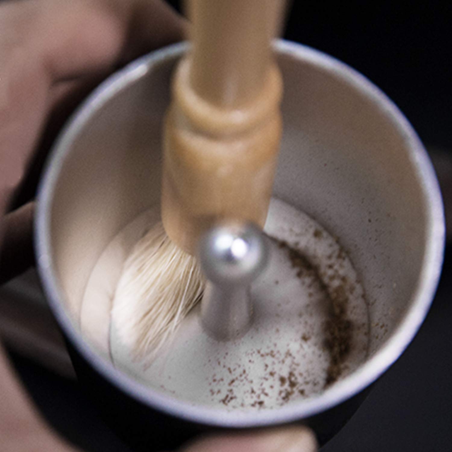 HENTEK 3 Pièces Brosse De Nettoyage Pour Machines à Expresso, Outil De Nettoyage De Poignée Bois Et Soies Naturelles Pour Grain, Barista, Pâtes, Maison, Cuisine