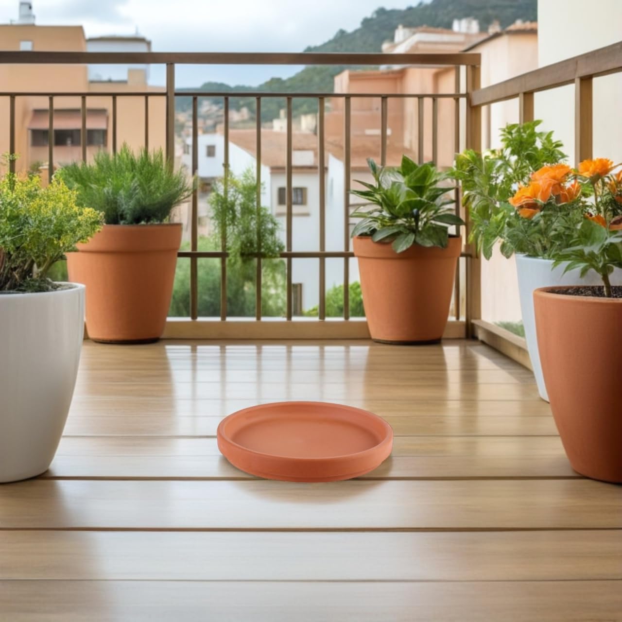 Operitacx 5 Pièces Plateau De Jardinière en Terre Cuite Pot Ceramique 8cm Bac De Drainage des Plantes Plateaux De Plantes en Argile Accessoires Pot De Fleurs Pots pour Décorer Juteux