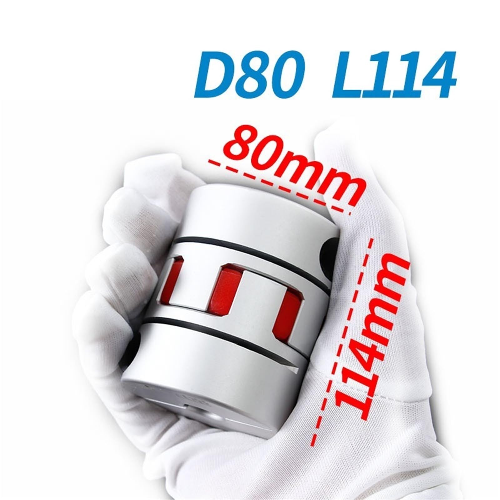 Conector flexible Acoplador D80 L114 de aluminio ciruela, conector de motor de acoplamiento de eje flexible, 80 x 114 mm, CNC Extensión de sujeción(22mm to 42mm)