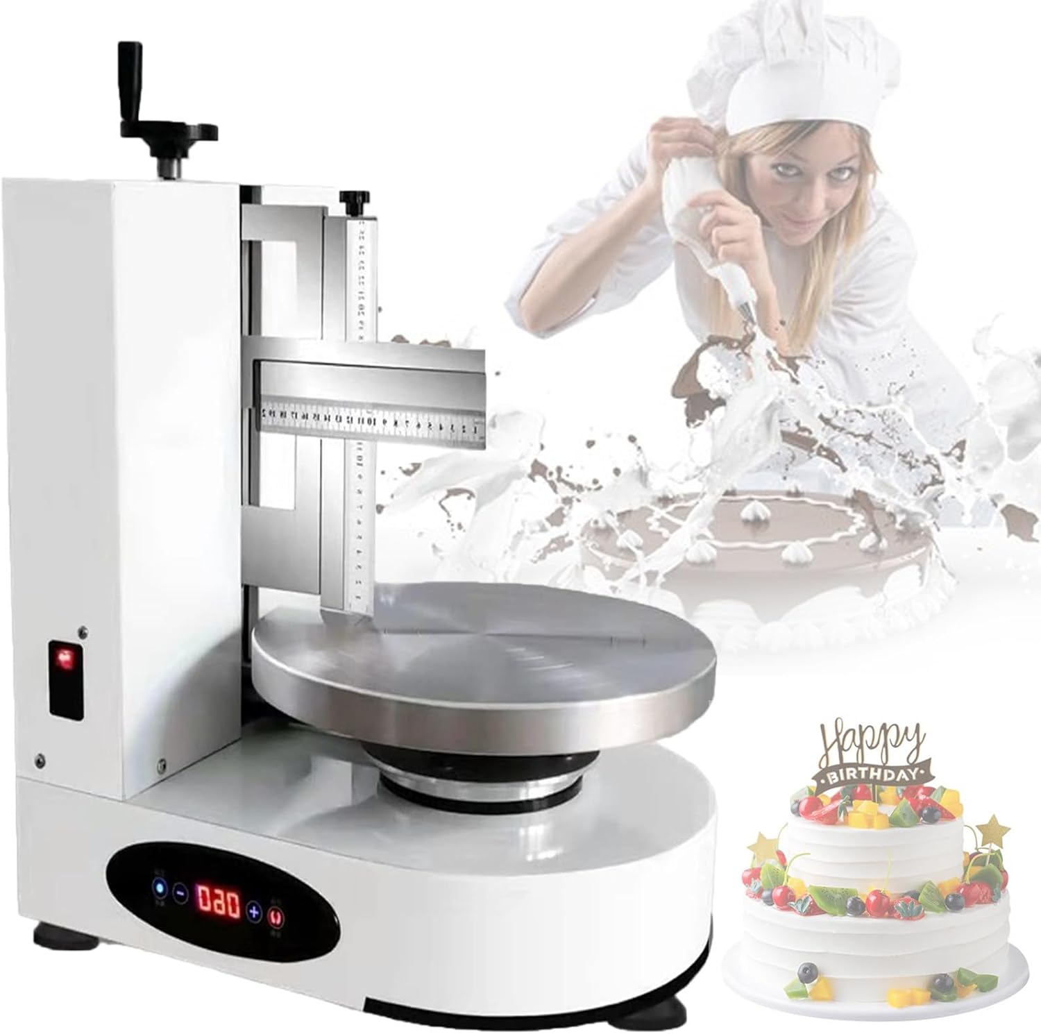 Automatic Cakes Depositor Cream Ice Cake Coating Frosting Decorating Icing Smoothing Machine Baking Birthday Cake Tools,Green