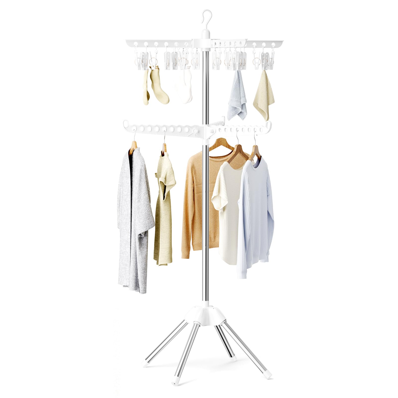 View 1 of ***MISSING PARTS***
Abiglifty 2-Tier Foldable Clothes Drying Rack - White