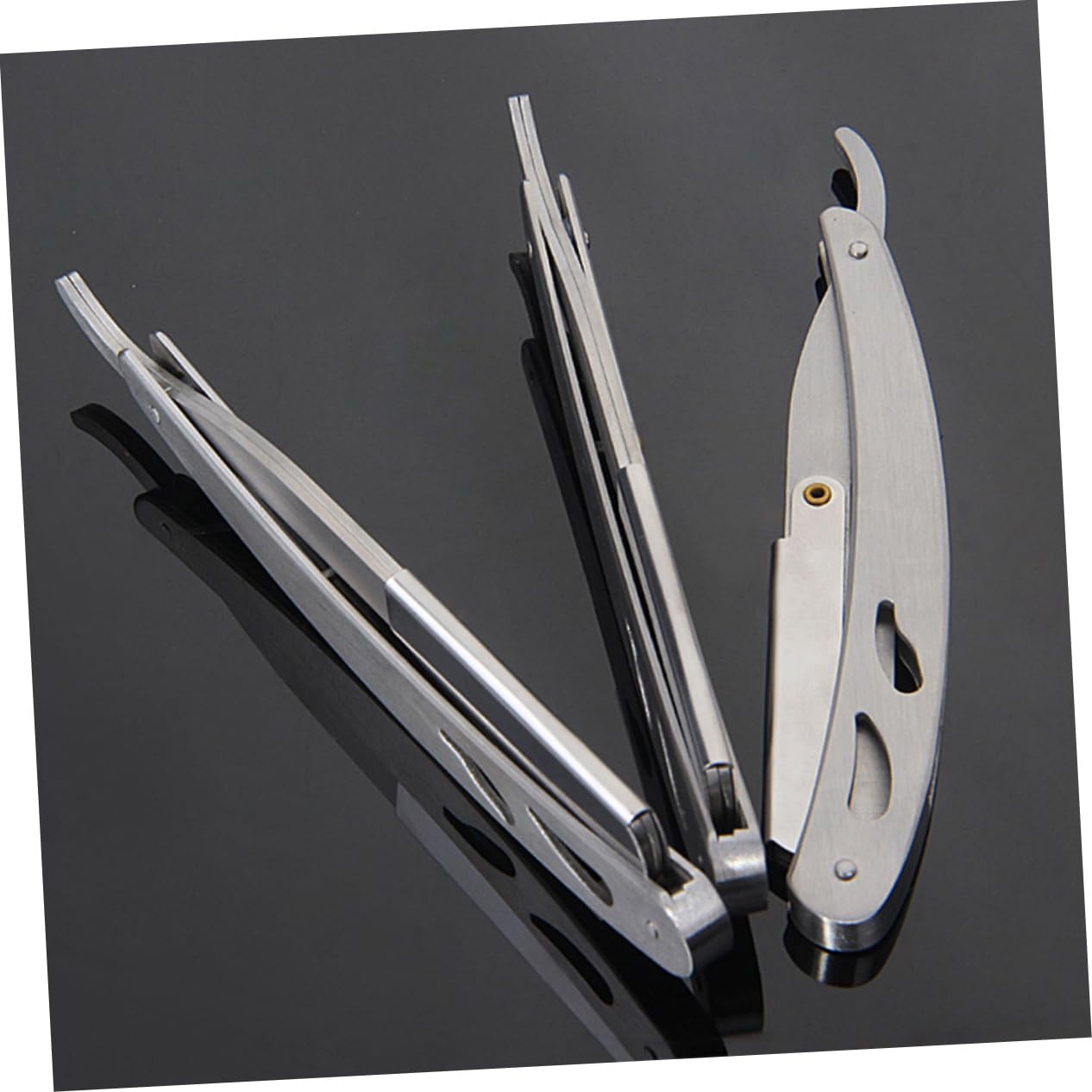 Baluue Straight Safety Razor Holder Vintage Style Stainless Steel Razor Holder Blade Storage for Men