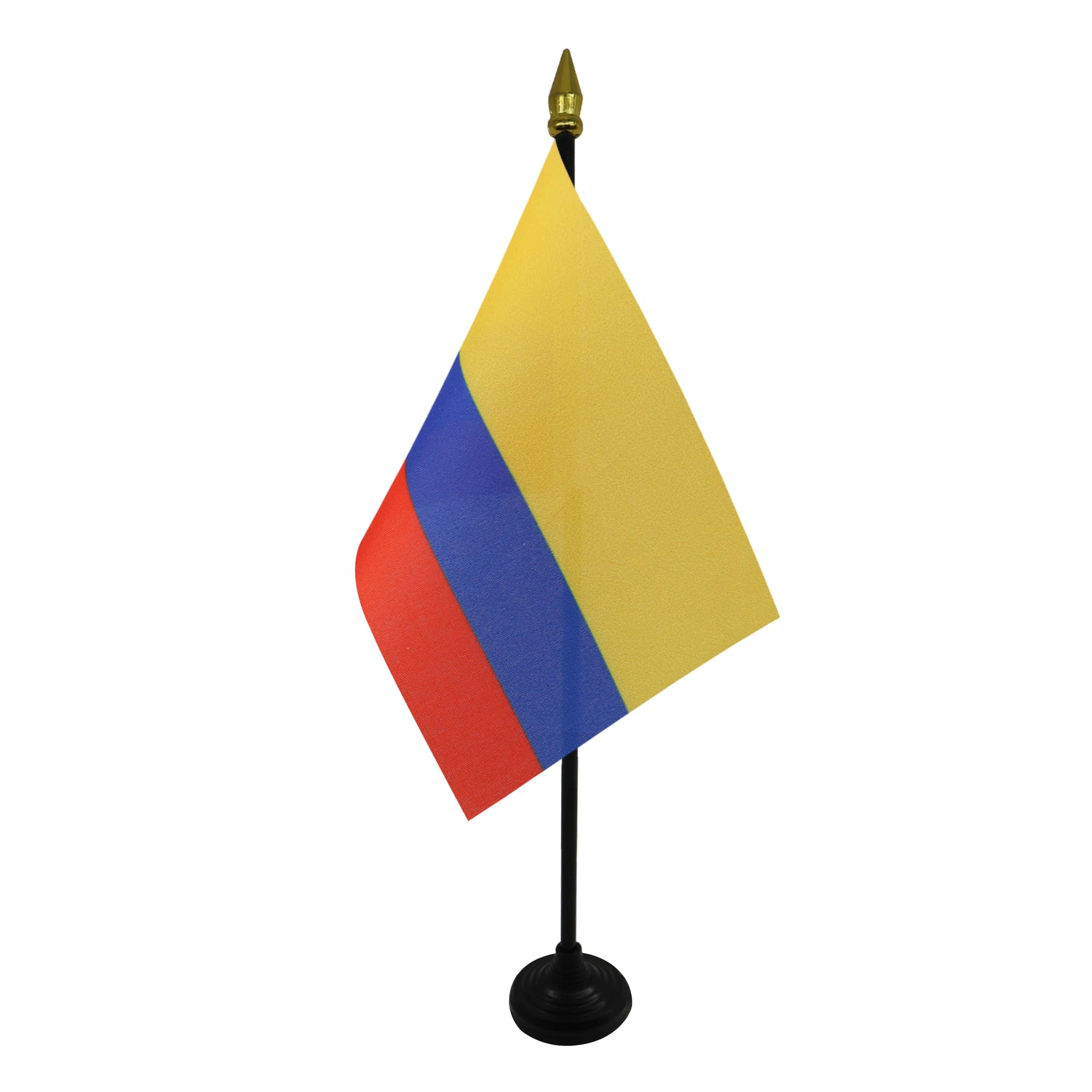 AZ FLAG - Set of 10 Colombia Table Flag 4'' x 6'' - 10 Small Colombian Mini Desk Flags 100% Polyester 15 x 10 cm - Office Flag with 10'' Pole - Golden Spear