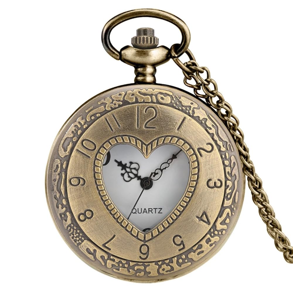 Fogitbok Vintage Quartz Pocket Watches for Men with Chains Pendant Pocket Watch Women’s Necklace Watches Unique Designs with Box