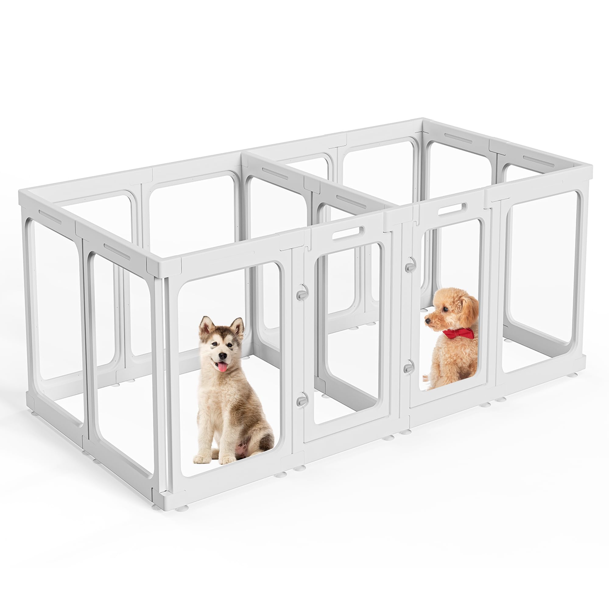 Parc chiot plastique hauteur 75cm barrière de sécurité intérieure avec porte blanche