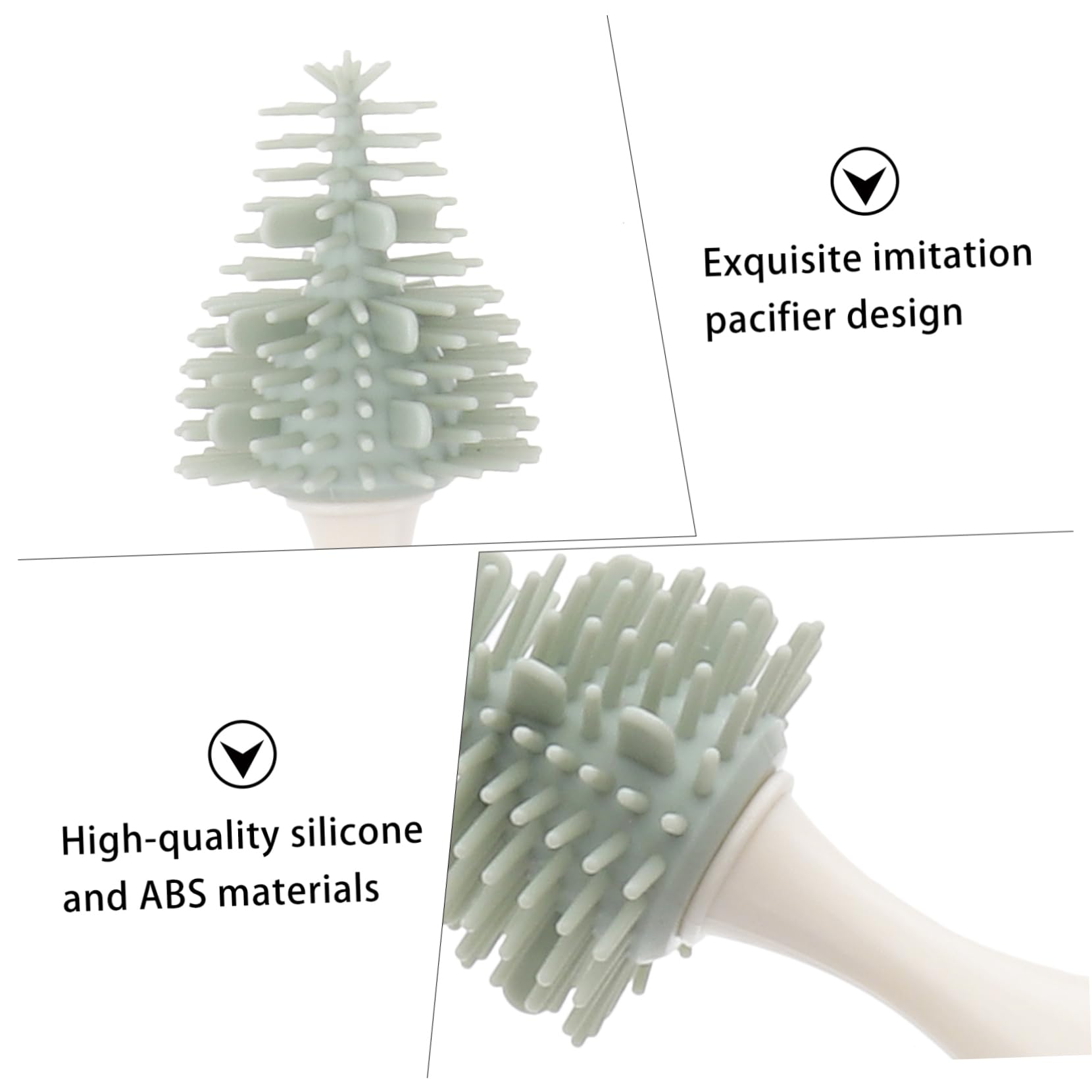 Toyvian 2pezzi Spazzola Per Pulizia Biberon Silicone Con Manico Lungo Set Rotante Per Pulizia Completa Di Biberon Succhietti e Tazze Facile Da Usare e Durevole Verde