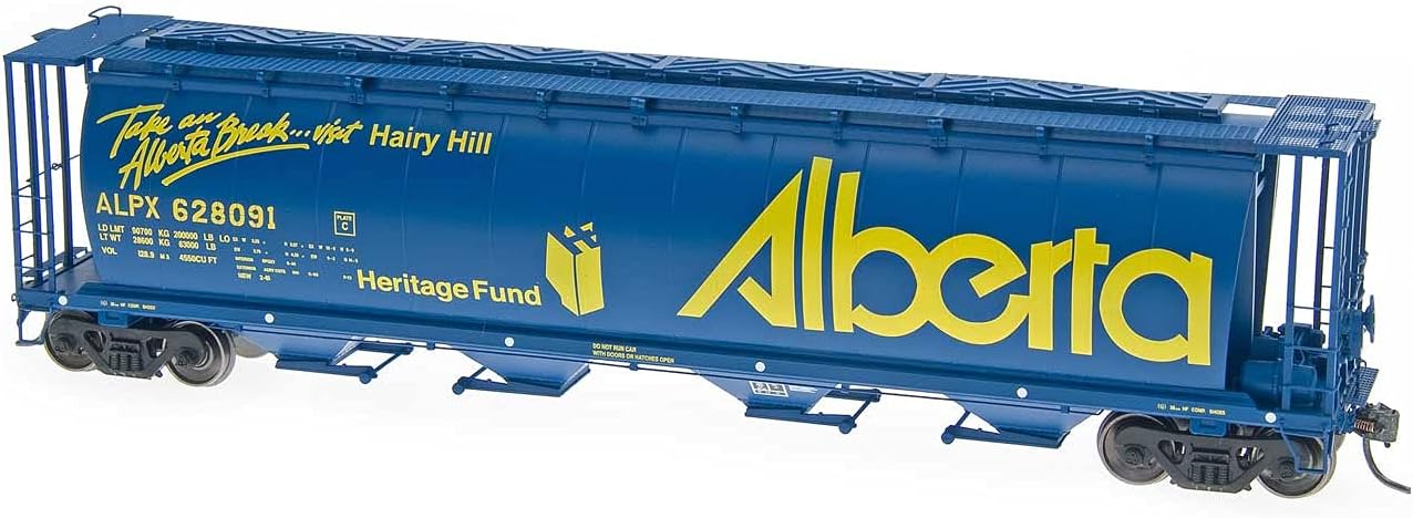 HO-Scale Cylindrical Covered Hopper Car Alberta/ALPX/Take A Break