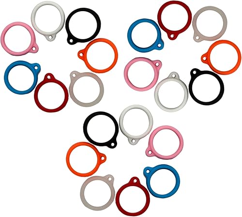 ZAOIIZ Juego de 21 anillos de goma de silicona antipérdida de 7 colores, multiusos, ajustables, para collares, accesorios de repuesto para