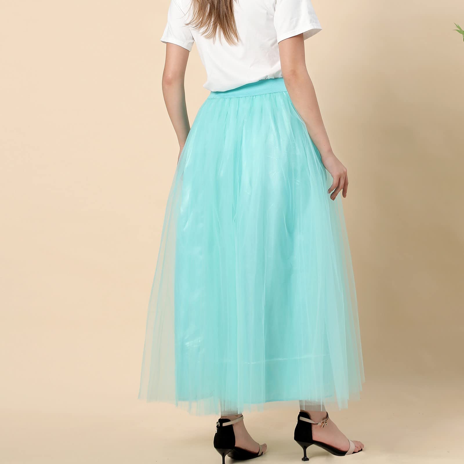 Gonna da donna in tulle a rete per taglie forti, a pieghe, per carnevale, 2026, glitterata