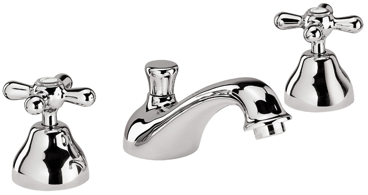 Paini - LIBERTY 211 Rubinetto Batteria lavabo 3 fori con maniglie a Croce, Bagno, Cromato, Design Liberty, interamente prodotto e lavorato in Italia