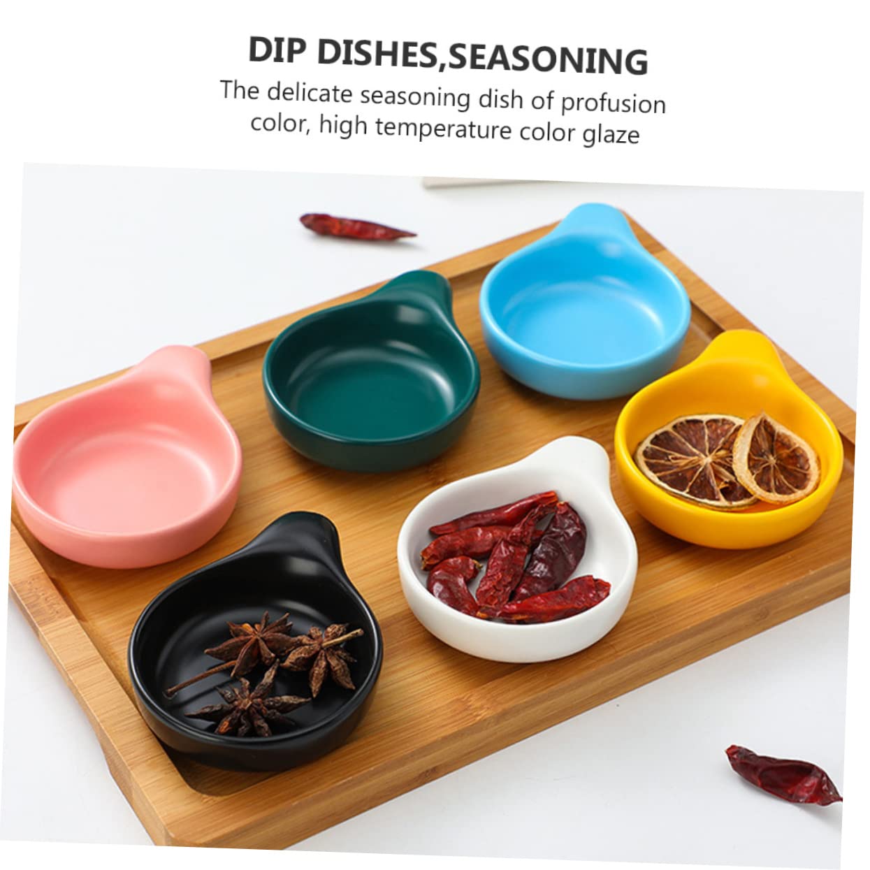 FELTECHELECTR 4pcs Ceramic Saucer Appetizers Flatware Mini Appetizer Plate Appetizer Dish Small Condiment Bowls Japanese Style Dip Dishes Seasoning Sauce Plates Condiment Dishes re-usable