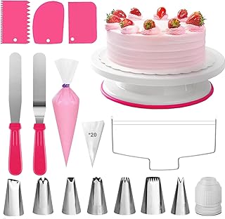 Cake Decorating Kit,35pcs Cake Decorating Supplies with Cake Turntable,Icing Tips, Modeling Tools,Icing Smoothers, Pastry ...